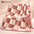 talqsevia™ Weekend Check Cozy Throw Blanket — Reversible Plush Checkerboard Sofa Blanket, 50" × 60"