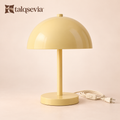 talqsevia™ Halo Dome Bedside Lamp — Metal Mushroom Table Lamp with Warm LED Bulb & Inline Switch